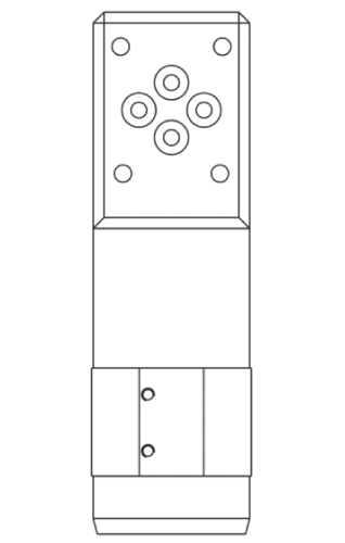 Druckübersetzer Bauvariante  mit CETOP-NG-6-Anschluss Skizze